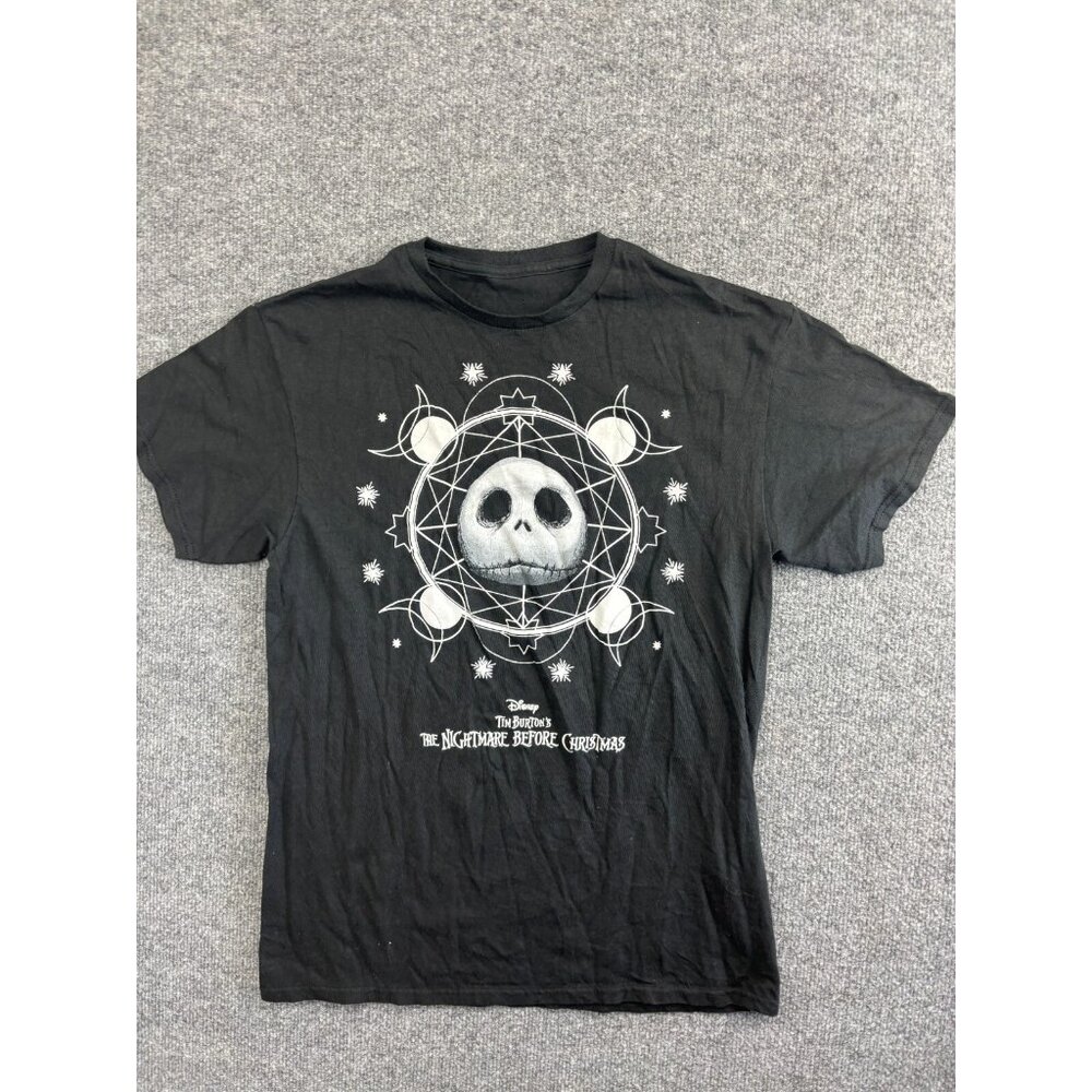 Disney Nightmare Before Christmas Shirt Adult Medium Tim Burton Movie Black Skul
